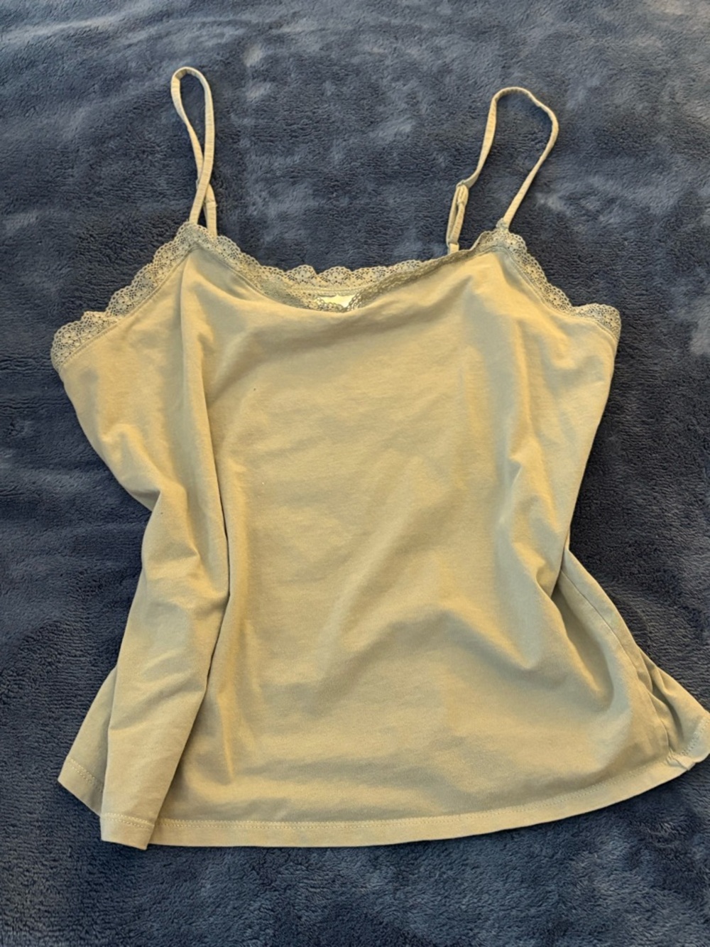 H&M Lace-Trim Camisole - Light sage green